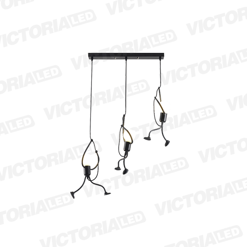 [LC-1561-NE] LAMPARA DECORATIVA DE TECHO 1*E27 METAL NEGRO