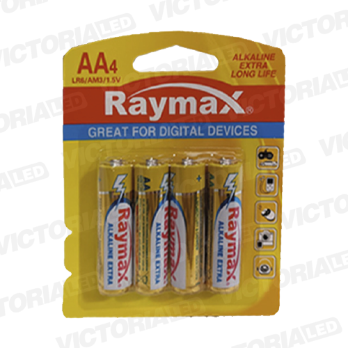 [LR6 4B] PILAS AA RAYMAX ALCALINAS 1.5V X 4 (12PZASXCAJA)