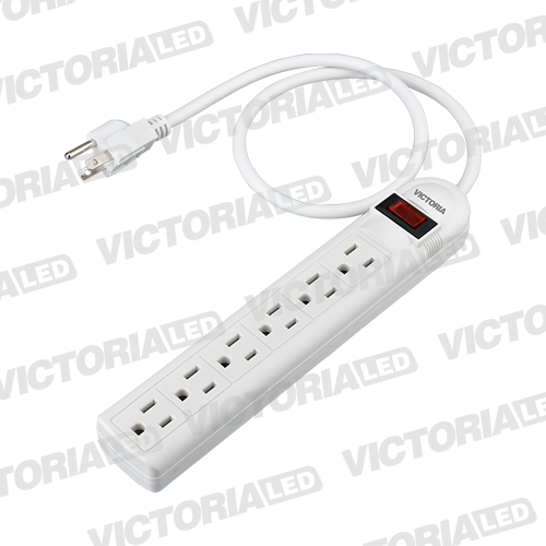 [VLRE-6P 3M] REGLETA ELECTRICA 6 TOMAS CON SUPRESOR DE PICOS 30U/C