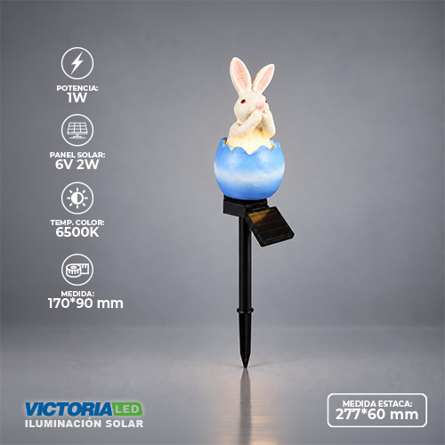 [ES-07] SOLAR ESTACA 3000K CONEJO DE PASCUA