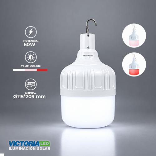 [SF-60W] SOLAR FOCO LED 60W CON PANEL 3 TONOS