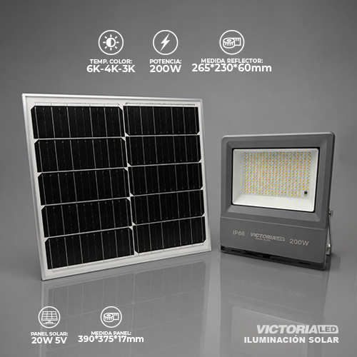 [RMS-200W] SOLAR REFLECTOR MULTIPUNTO 200W 3 TONOS DE LUZ