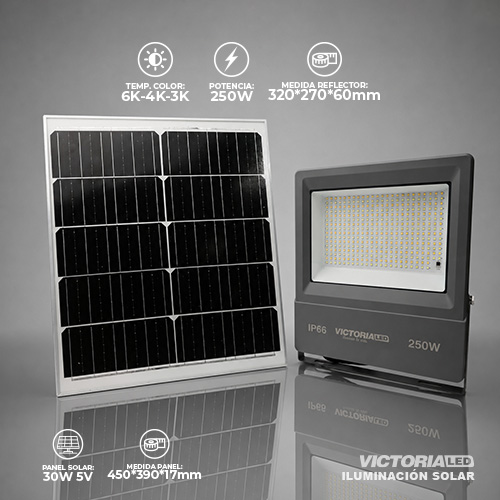 [RMS-250W] SOLAR REFLECTOR MULTIPUNTO 250W 3 TONOS DE LUZ