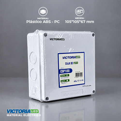 [CDP100] VICTORIA LED CAJA DE PASO 100X100X70MM 100U/C