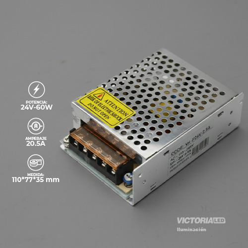 [VL-F2.5A 24V] VICTORIA LED FUENTES DE PODER 24V 60W 100-265V
