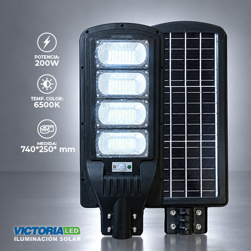 [LSM200W] VICTORIA LED LAMPARA DE POSTE SOLAR 6500K