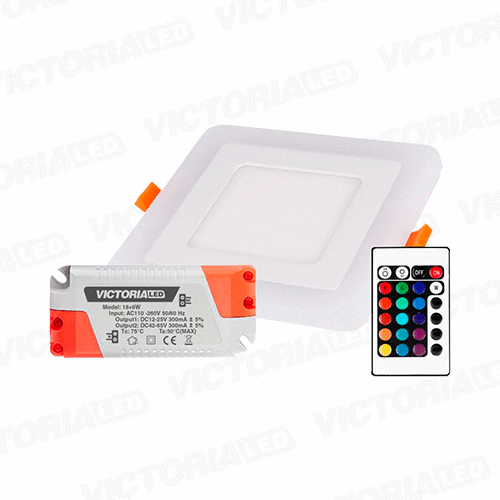 [EC18+6RGB] PANEL DOBLE VICTORIA EMP CUA 18W+6W RGB C/R 20U/C