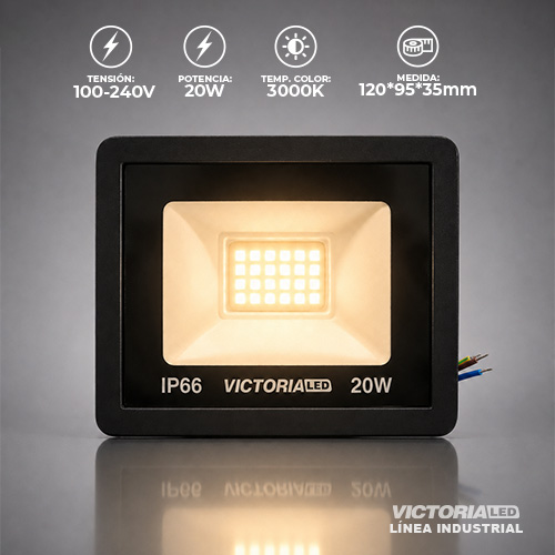 [VLY-20W 3000K] VICTORIA LED REFLECTOR 3000K 100-240V IP66 40U/C