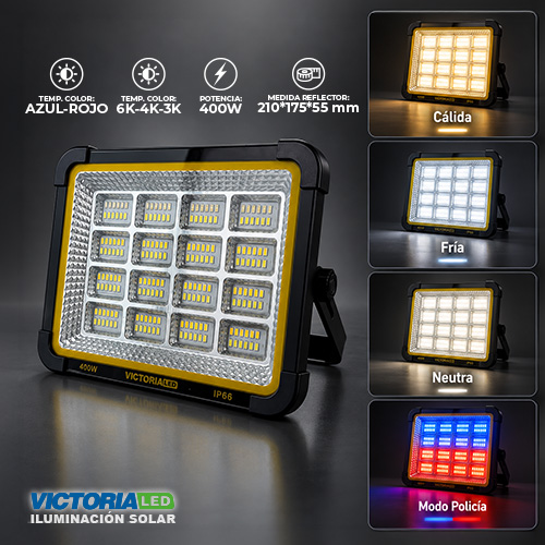 [SL-400W] VICTORIA LED REFLECTOR SOLAR PANAL 6500K