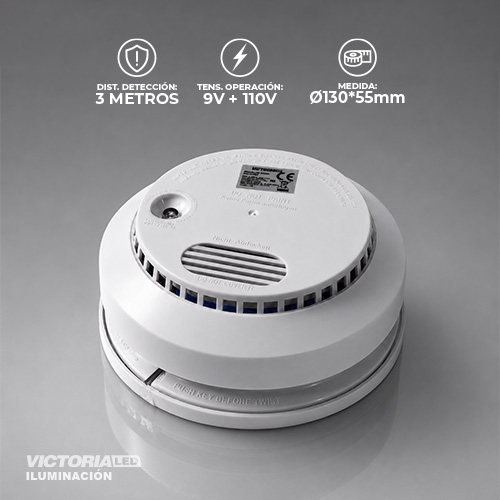 [ST84] VICTORIA LED SENSOR DE HUMO 9V 110V BLANCO 50U/C