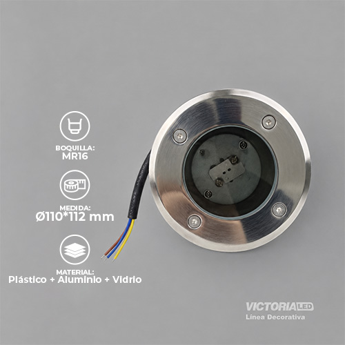 [VLCR-M6] CARCASA PARA PISO RODONDO 1*MR16 IP67 20U/C