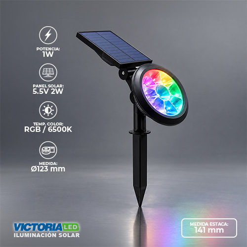 [MK-0509] SOLAR ESTACA 6500K + RGB