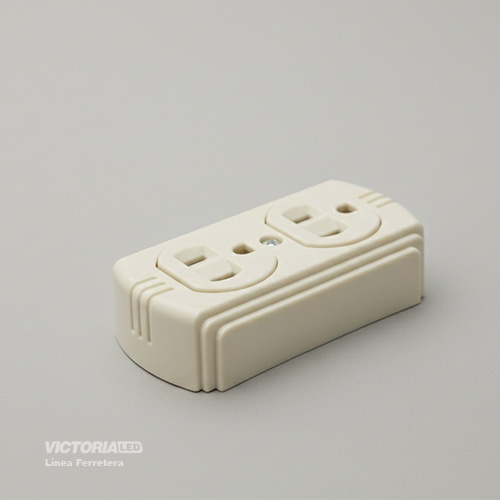 [VLTDI-15A] TOMACORRIENTE DOBLE SOBREPUESTO 15A 125V IVORY 10 U/C