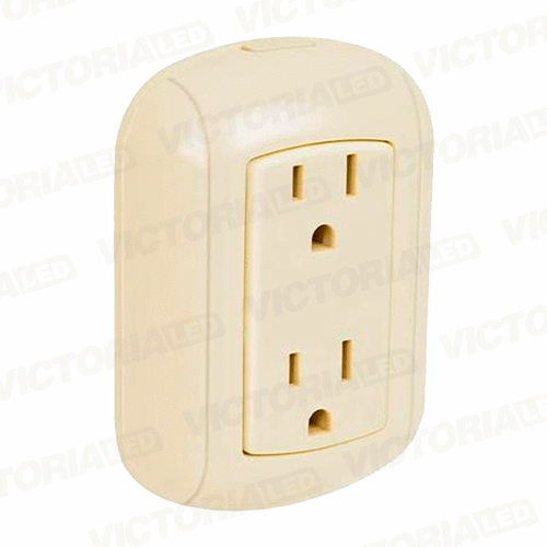 [VLTPI-15A] TOMACORRIENTE DOBLE OVALADO 15A 125/250V IVORY 10U/C