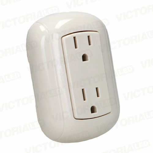 [VLTPB-15A] TOMACORRIENTE DOBLE OVALADO 125/250V 15A BLANCO 10U/C