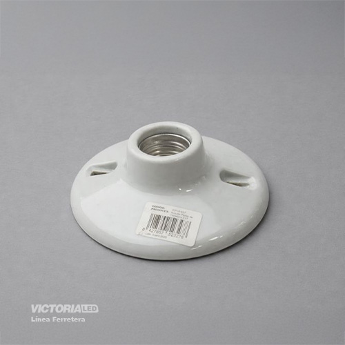 [VLPLB-E27] BOQUILLA PLAFÓN DE PORCELANA E27 250V 660W BLANCO 10U/C