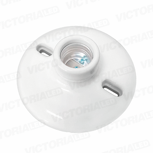 [VLPLB-E27] BOQUILLA PLAFÓN DE PORCELANA E27 250V 660W BLANCO 10U/C