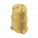 ENCHUFE HEMBRA 2P 125V 15A AMARILLO 25U/C