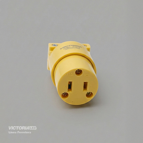 [VL2H-IA] ENCHUFE HEMBRA 2P 125V 15A AMARILLO 25U/C