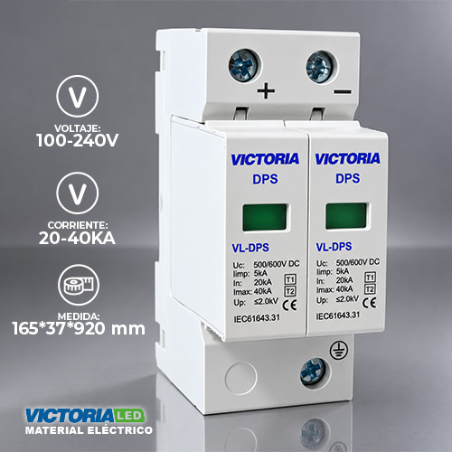[VL-DPS] PROTECTOR CONTRA SOBRETENSIONES 2P 500/600DC 20-40KA