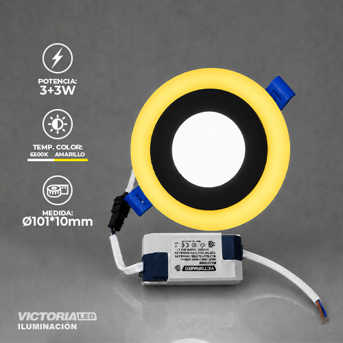 [VP-REA 3+3] VICTORIA LED PANEL EMP RED 3W+3W AMARILLO 100U/C