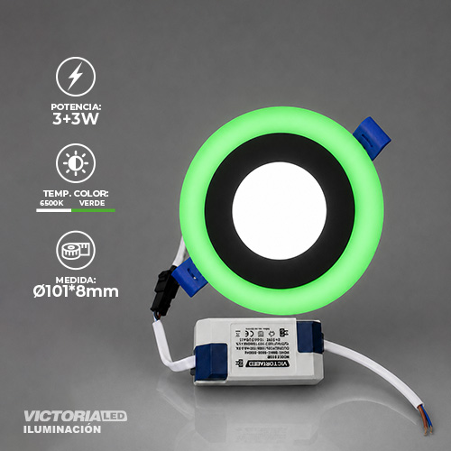[VP-REV 3+3] VICTORIA LED PANEL EMP RED 3W+3W VERDE 100U/C