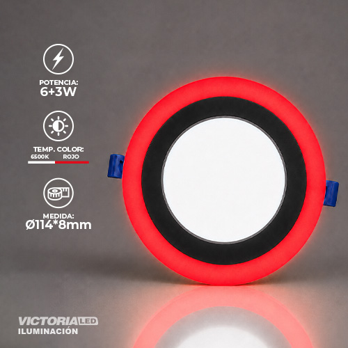 [VP-RER 6+3] VICTORIA LED PANEL EMP RED 6W+3W ROJO 100U/C