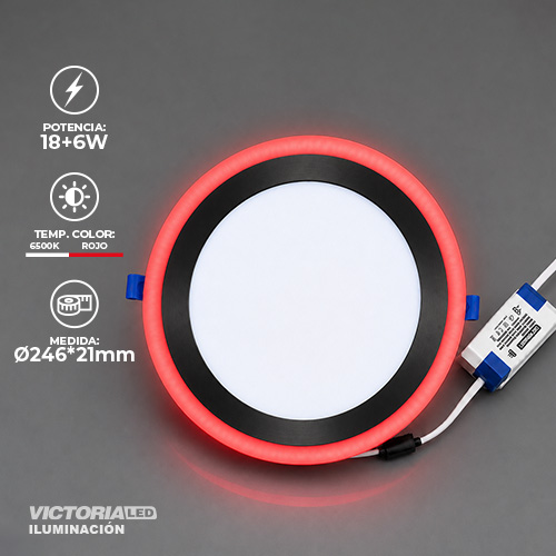 [VP-RER 18+6] VICTORIA LED PANEL EMP RED 18W+6W ROJO 100U/C