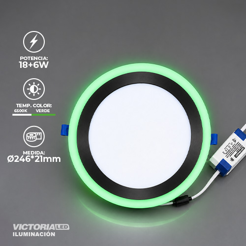 [VP-REV 18+6] VICTORIA LED PANEL EMP RED 18W+6W VERDE 100U/C