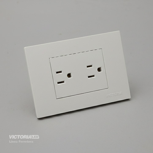 [VL-TM3B] TOMACORRIENTE DOBLE 16A 125/250V PC BLANCO 10U/C