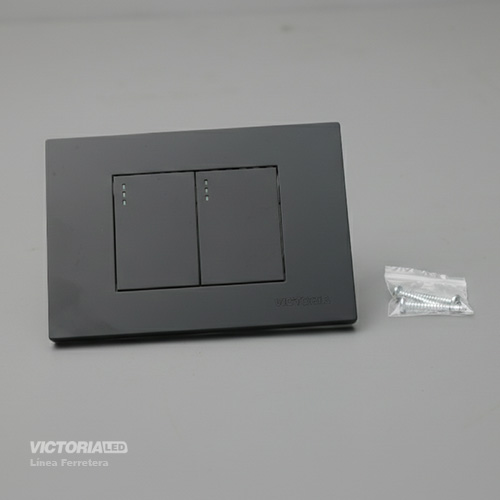 [VL-IN2N] INTERRUPTOR DOBLE CONMUTABLE 16A 125/250V PC NEGRO 10U/C
