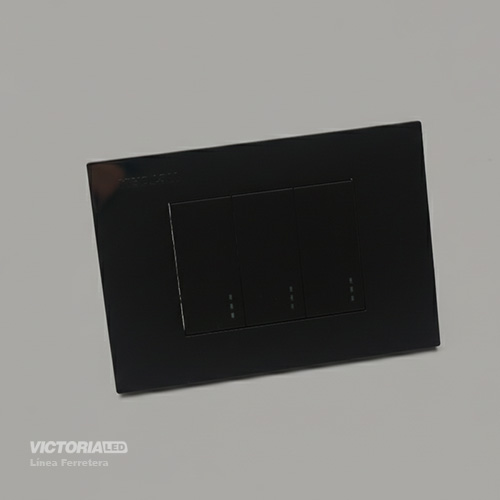 [VL-IN3N] INTERRUPTOR TRIPLE CONMUTABLE 16A 125/250V PC NEGRO 10U/C