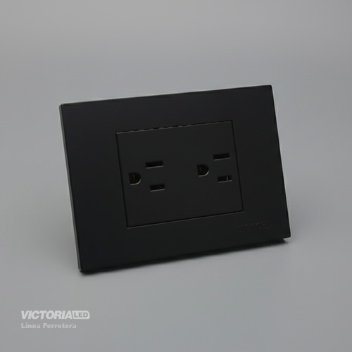 [VL-TM3N] TOMACORRIENTE DOBLE 16A 125/250V PC NEGRO 10U/C