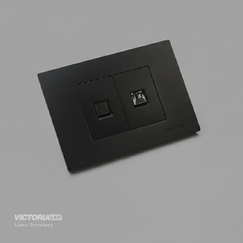 [VL-RJ45N] TOMA RJ45 CAT5 + CAT6 PC NEGRO 10U/C