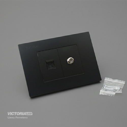 [VL-CDU2N] TOMA TV + RJ45 CAT5 PC NEGRO 10U/C