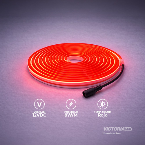 [VL-CN RED] CINTA NEON 5M ROJO IP65 AC100-240V DC12V