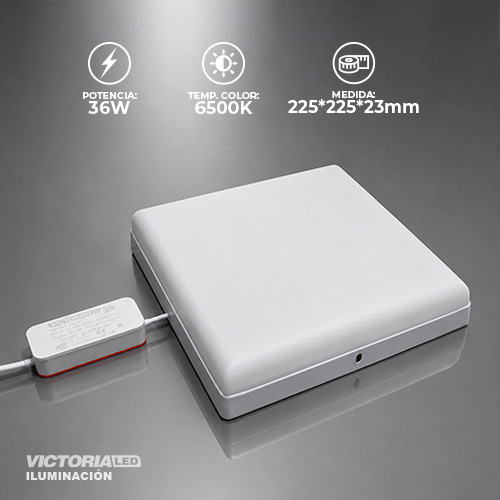 [VP-SCF 36W] VICTORIA LED PANEL SIN BORDE 6500k 36W SOBREPUESTO CUADRADO 10U/C