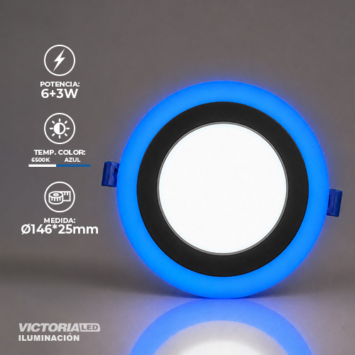 [VP-REAZ 6+3] VICTORIA LED PANEL EMP RED 6W+3W AZUL 50U/C
