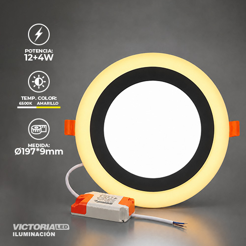 [VP-REA 12+4] VICTORIA LED PANEL EMP RED 12W+4W AMARILLO U/C