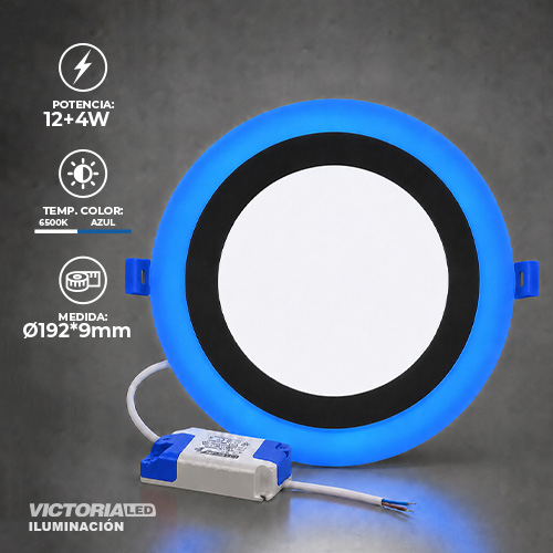 [VP-REAZ 12+4] VICTORIA LED PANEL EMP RED 12W+4W AZUL 30U/C