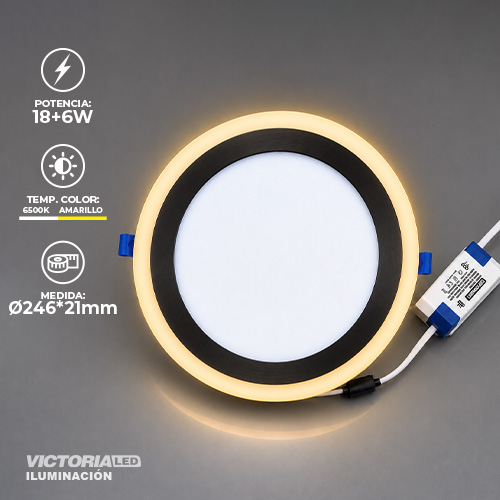 [VP-REA 18+6] VICTORIA LED PANEL EMP RED 18W+6W AMARILLO U/C