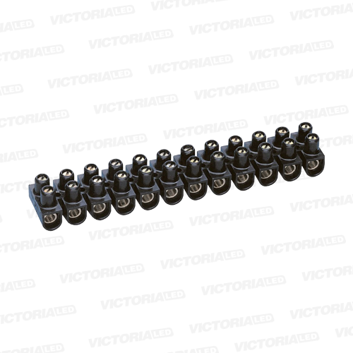 [X3-1012N] BORNERA 12 POLOS 10A NEGRO